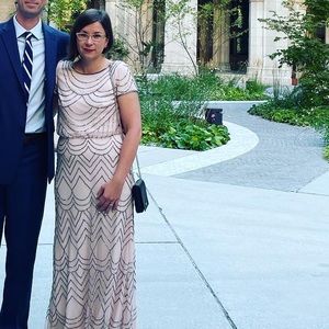 Gorgeous floor length Adriana Papelle dress